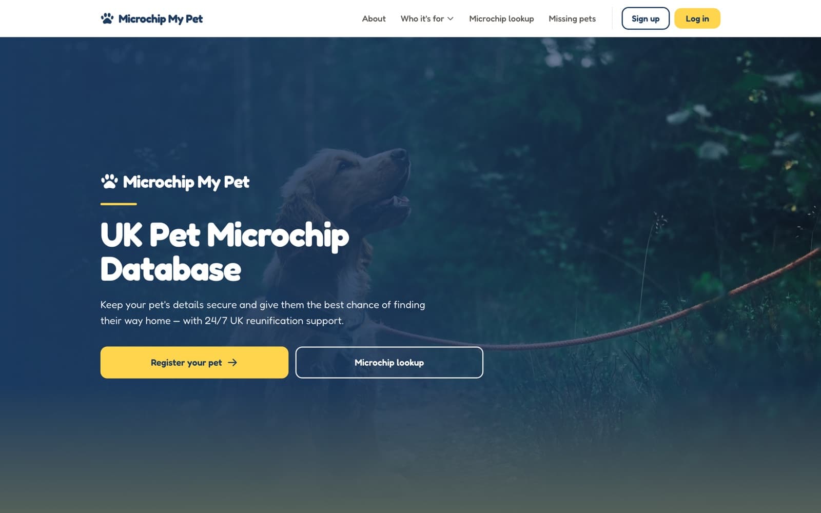 Microchip My Pet website